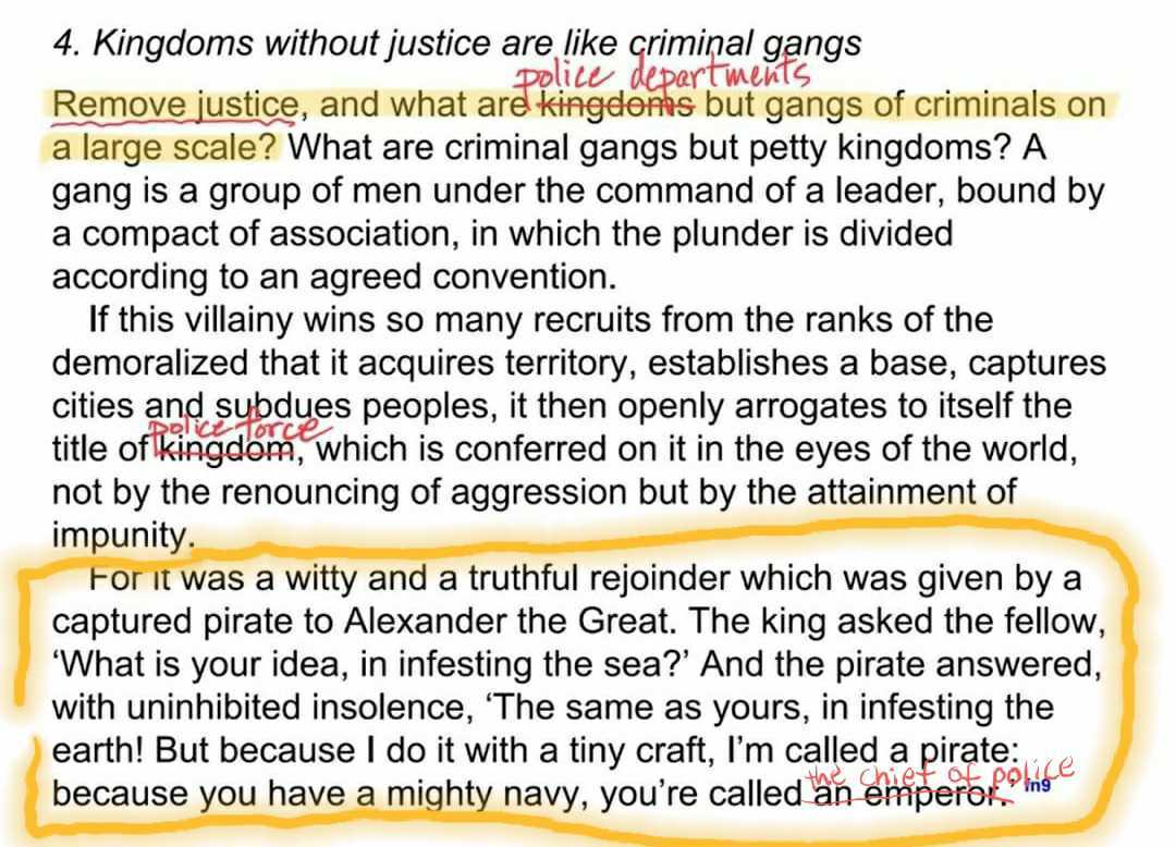 fallhardcore's tweet image. No Justice, No Peace.

(Augustine, City of God, IV.4)