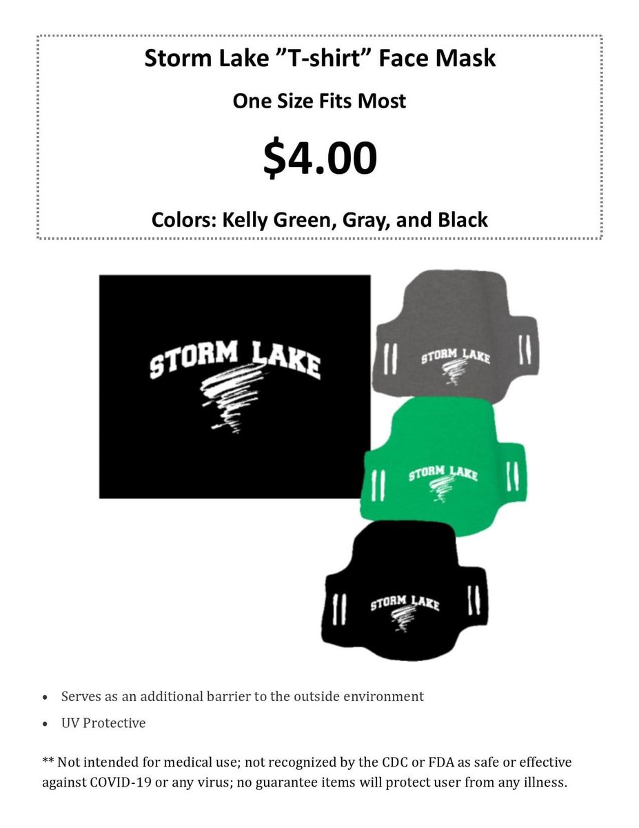 New masks for sale.
Laser cut from T-shirt material.
Support your Tornadoes!