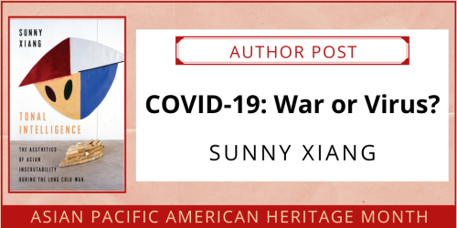 ColumbiaUP's tweet photo. "...the spread of COVID-19 has revealed the long-standing infrastructures of American militarism, ” says author Sunny Xiang. Read more at https://t.co/NEy6TBinaK #AmericanMilitarism #Covid19 #RacialOptics https://t.co/9rwMt0AxmJ