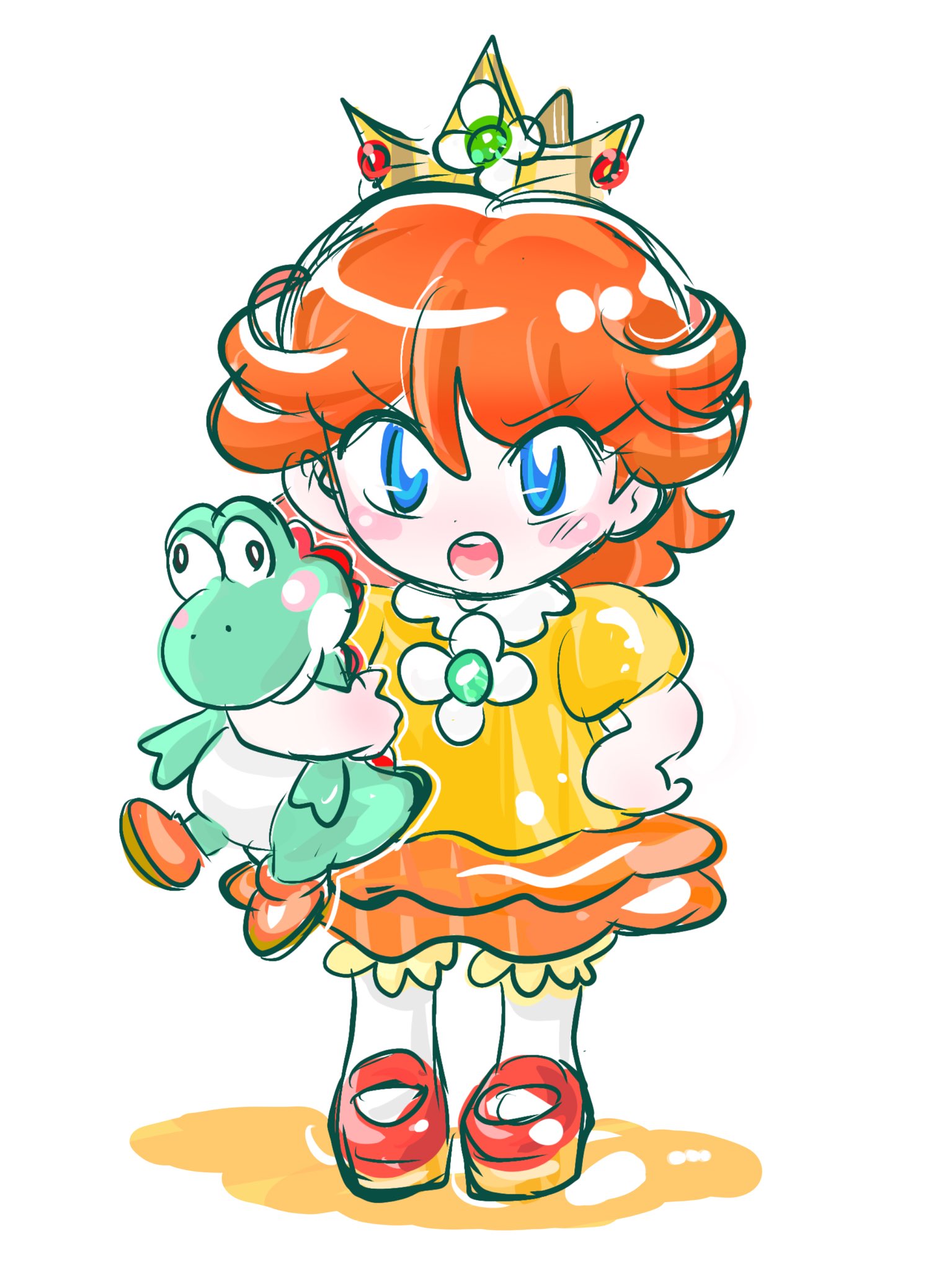 らくがきしたがり屋 体調不良夏バテ En Twitter Babyprincessdaisy Princessdaisy デイジー姫 ベビィデイジー Supermario スーパーマリオ マリオ イラスト らくがき ヨッシー