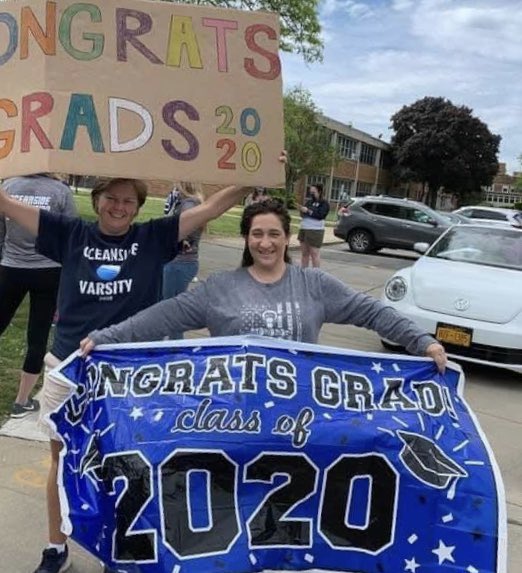SethBlau's tweet photo. Gr8ful 4 sup’rt of #Oceanside’s BOE, Sup’t, admins, tchers, sup’rt &amp; cust’l staff, parents, &amp; public cheering on our seniors! Ty 4 helping make final days @OHS memorable. Provided comfort &amp; order during otherwise chaotic time. 

#Oceanside #OceansideNY #OceansideStrong https://t.co/W6gN63ApXP