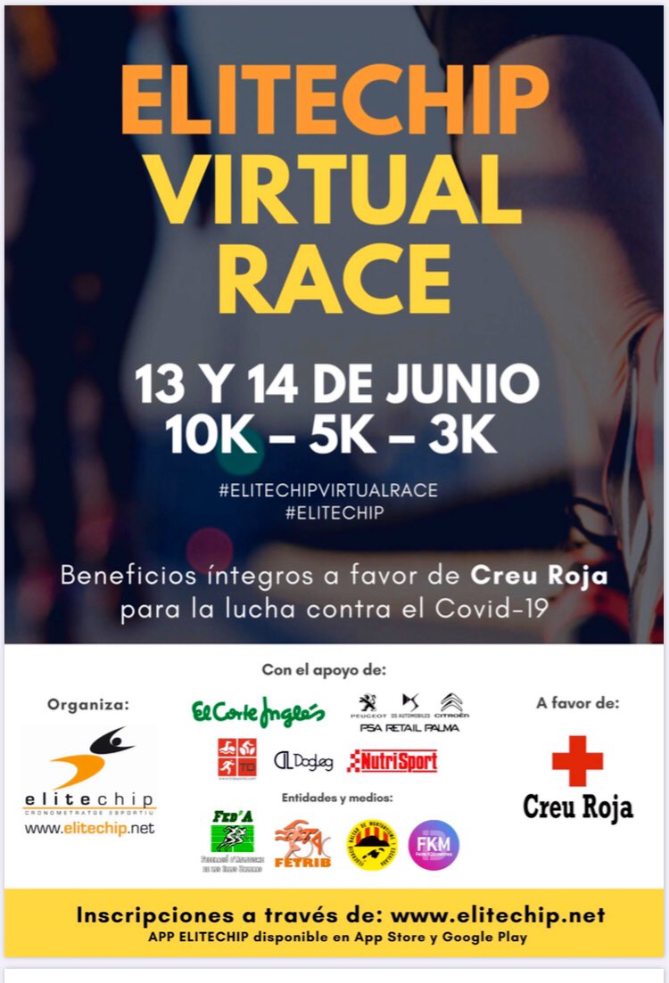 Ja podem entrenar, encara que no podem competir normalment ...però si virtualment i a sobre ajudar a la gent necesitada❤️...
Si no teneis plan para 13-14 Junio, aquí va una propuesta 💪