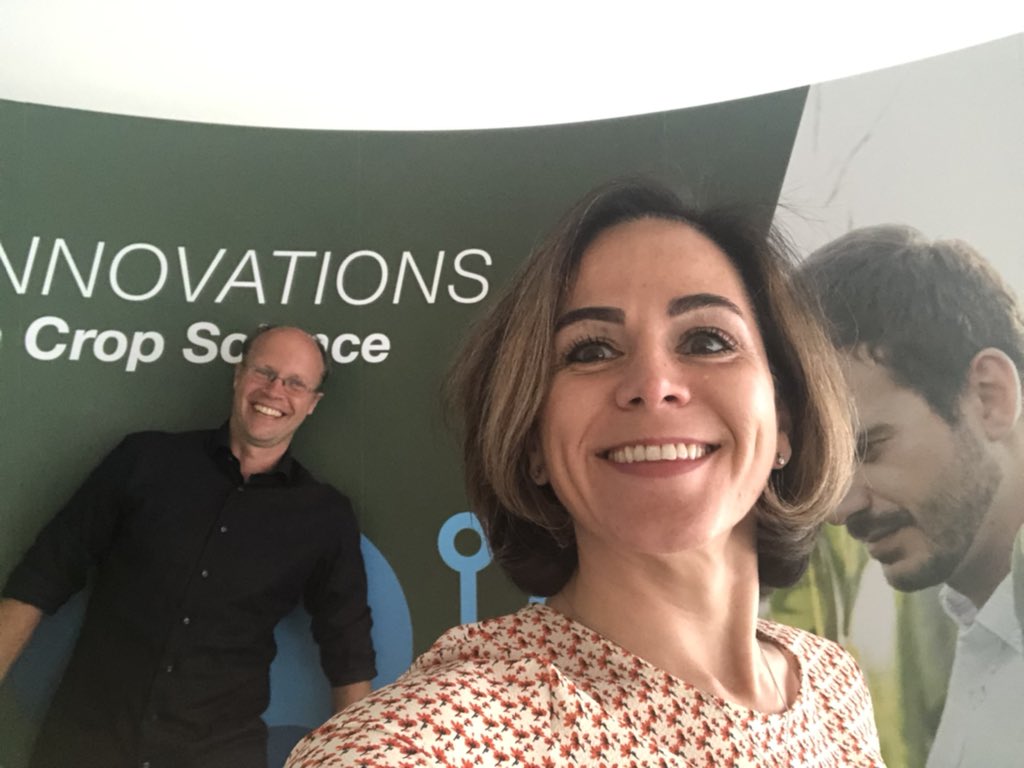 ChristineLigne3's tweet photo. Enjoyable time in Monheim today as we had the honor to speak at the Opening Plenary @ICS2020 w/ @Klaus4Ag keeping social distance, we could not resist a selfie !
#Innovation #ScienceForBetterLife #BayerTeam https://t.co/Sndi9yxHzU