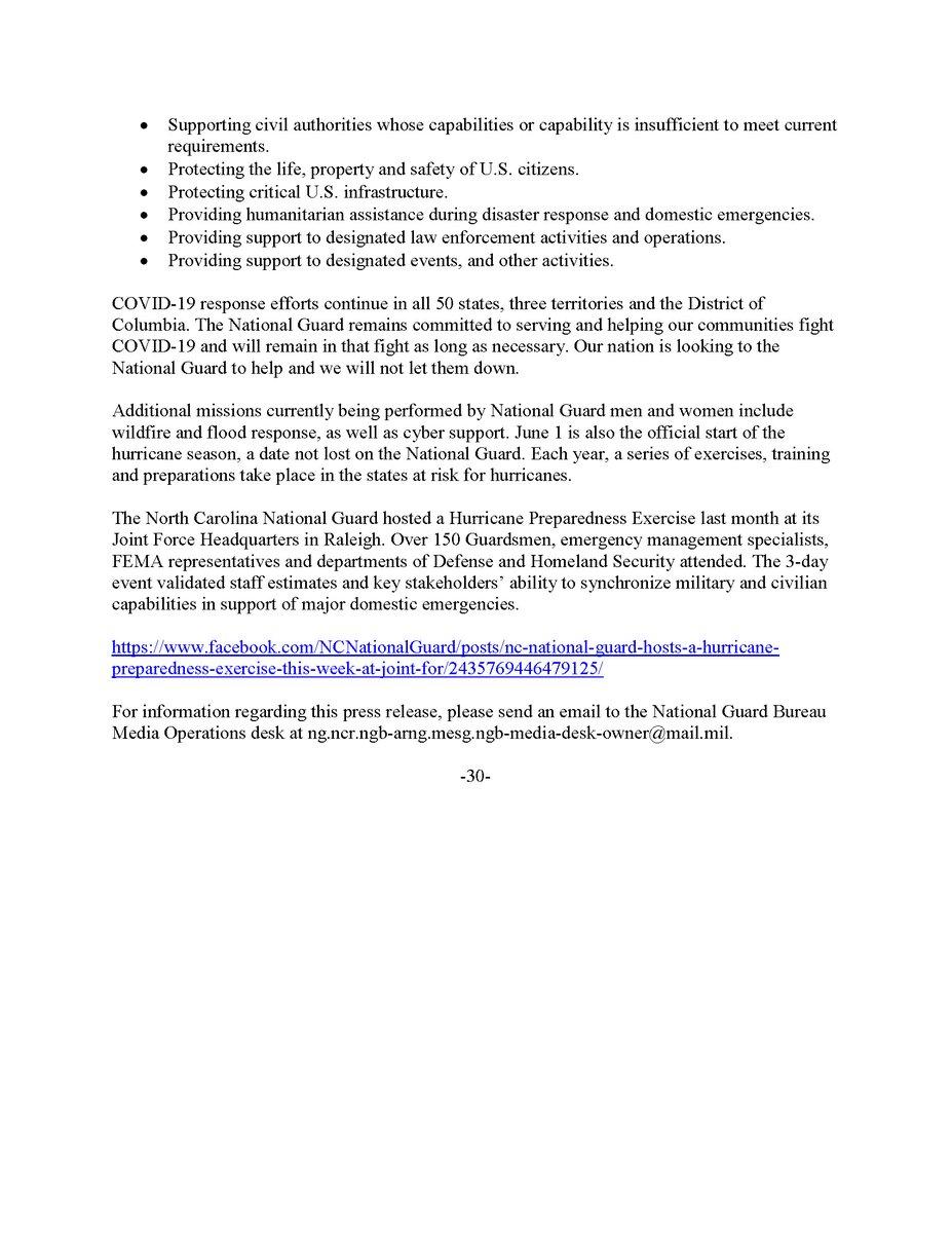 As of this morning, governors in 28 states and the District of Columbia have activated more than 20,400 National Guard members to assist state and local law enforcement in support of civil unrest operations.