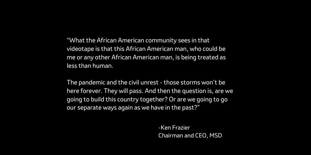 Our CEO Ken Frazier calls for unity on <a href="/CNBC/">CNBC</a>. msd.gl/2ZYkxf7
