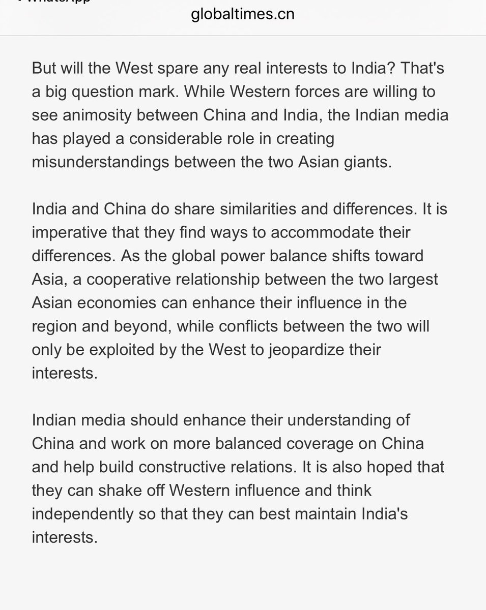 palkisu's tweet photo. The @globaltimesnews outperforms itself. Lectures @WIONews on “independent thinking” and “balanced coverage.” This is a bit rich coming from China’s state mouthpiece and sabre-rattler-in-chief. Irony caught the Wuhan virus and died during the writing of this. https://t.co/TdBfGzzoc1