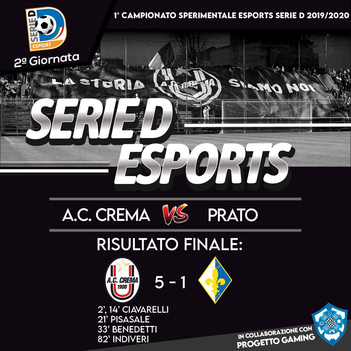 progettogaming's tweet photo. Arriva la prima #vittoria in #campionato per il #Crema #esports!
Iniziamo la scalata! https://t.co/Ei6RBzJ0h2