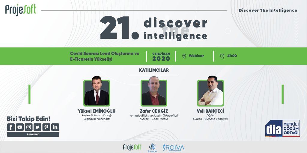 projesoft's tweet photo. "Covid Sonrası Lead Oluşturma ve
E-Ticaretin Yükselişi" konulu 21. Discover the Intelligence Webinarı
Webinara kayıt olmak için linkte bulunan formu dolmanız yeterli
https://t.co/gRHzyvvVNN
#projesoft #eticaret #eihracat #eticaretpaketleri #eticaretsitesi #eticaretyazılımı https://t.co/G8ixZSoSG9