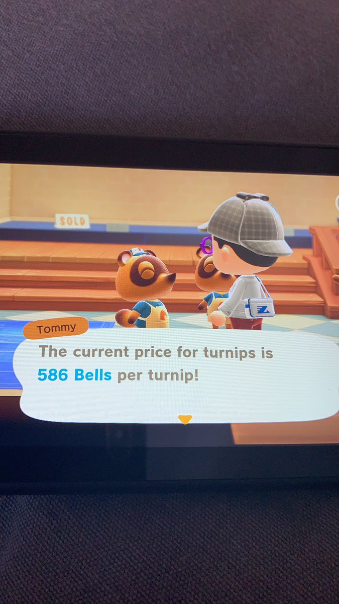 TeejayBotwright's tweet photo. Crazy price the week I don’t buy any!! #TurnipPrice #AnimalCrossingNewHorizons #turnipmarket https://t.co/4gjb2gccOQ
