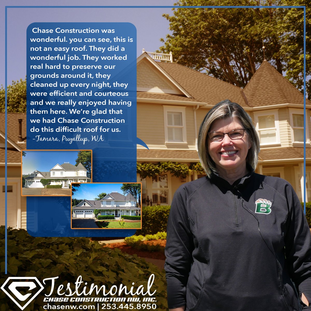 PNWRoofer's tweet photo. This was such a fun project in #Puyallup and we are so glad to hear from the happy homeowner, thank you Tamara!
Check out the video: https://t.co/kP4X4ND3Lw
.
.
.
#Testimony Tuesday #TransformationTuesday #RoofingContractor #PuyallupRoofer #WeAreOpen #GAFTimberlineHD https://t.co/M8fLP1u1gy