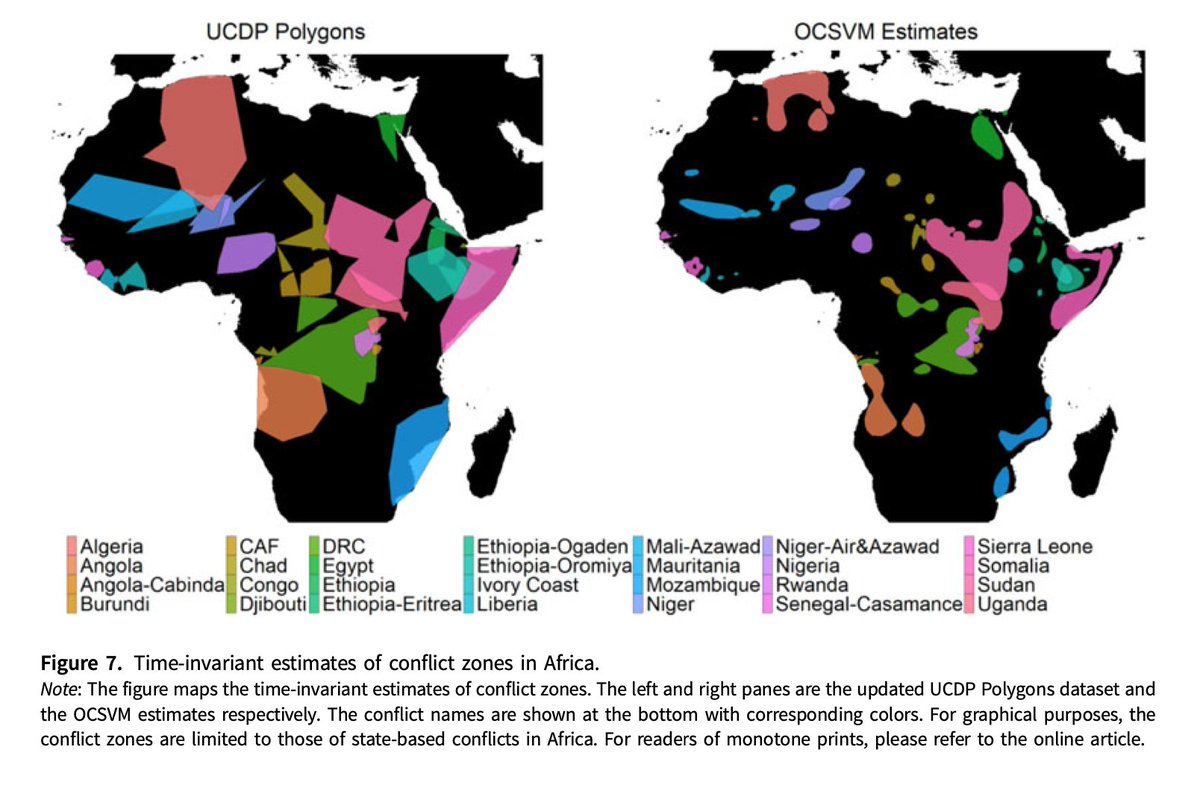 #Firstview  Where do armed conflicts occur? Kyosuke Kikuta provides an answer to this question by developing a machine learning method that is less dependent on areal-unit assumptions and can flexibly estimate conflict zones doi.org/10.1017/psrm.2…
