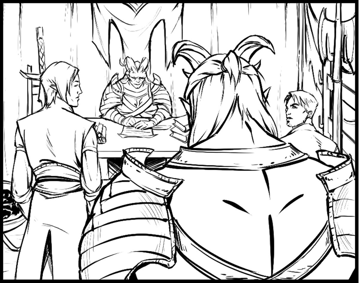 VerenaLattanzi's tweet photo. Work in progress. Inking of comic page 1/5 of the short story „Three Trees to Midnight“ from the book „Tevinter Nights“.
#tevinternights #ThreeTreesToMidnight #dragonage #dragonagefanart #biowarefanart #comicart #inkingcomics #comicpanels #inking https://t.co/ffZymSQlPp