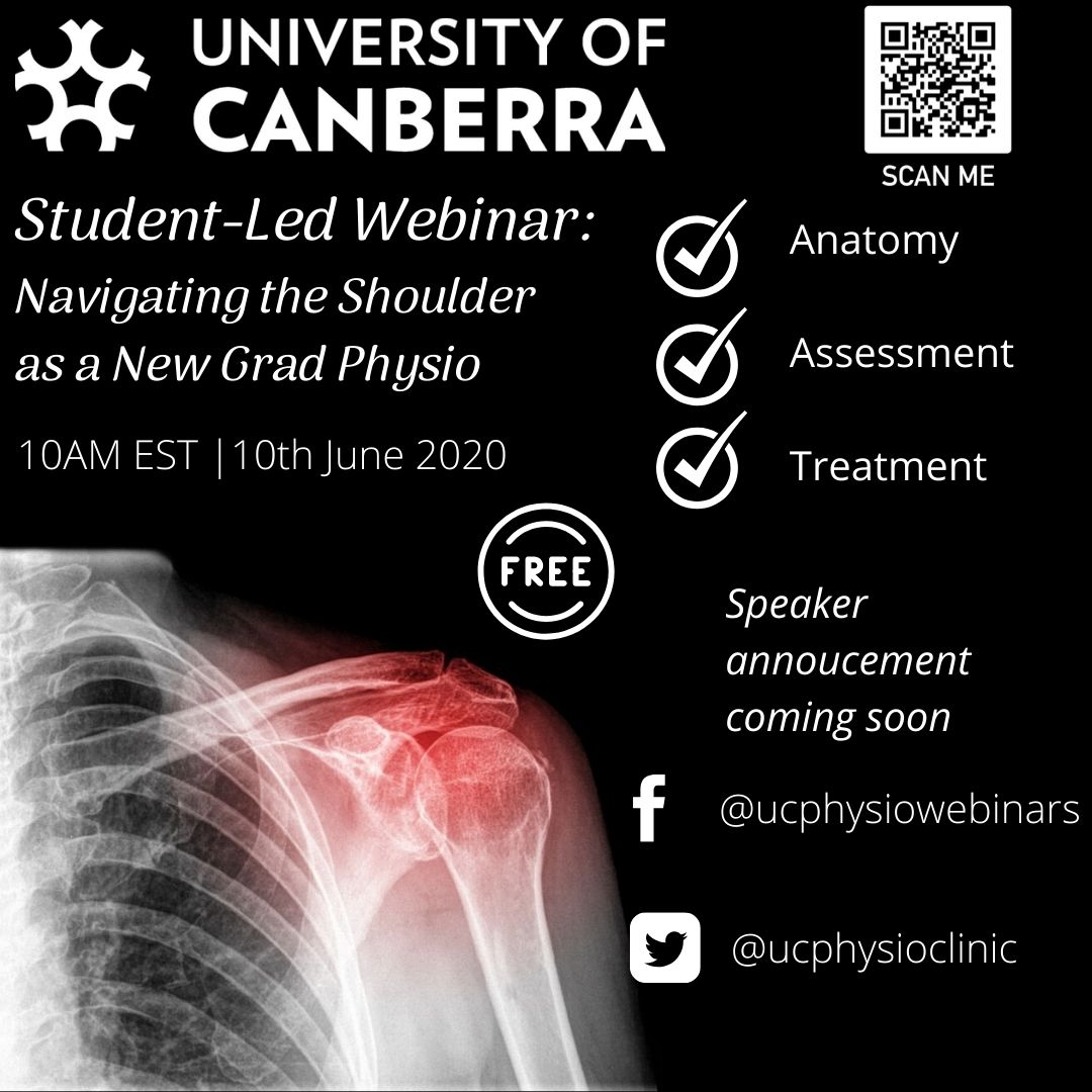 UC Student-Led Webinars (Physiotherapy) (@ucphysioclinic) on Twitter photo Excited to announce our next webinar on the Shoulder. Spots are limited so please remember to register at my.demio.com/ref/9vjcleYXyM…
<a href="/BacchusChris/">Chris Bacchus</a>
<a href="/ShoulderGeek1/">Jo Gibson</a>
<a href="/LuiseHollmann/">Luise Hollmann</a>
<a href="/ShoulderDocUK/">Shoulder Doctor</a>
<a href="/sally_mclaine/">Sally McLaine</a>
<a href="/AndreaBMosler/">Andrea Mosler</a>
<a href="/ACadogan_NZ/">Angela Cadogan</a> Excited to announce our next webinar on the Shoulder. Spots are limited so please remember to register at my.demio.com/ref/9vjcleYXyM…
<a href="/BacchusChris/">Chris Bacchus</a>
<a href="/ShoulderGeek1/">Jo Gibson</a>
<a href="/LuiseHollmann/">Luise Hollmann</a>
<a href="/ShoulderDocUK/">Shoulder Doctor</a>
<a href="/sally_mclaine/">Sally McLaine</a>
<a href="/AndreaBMosler/">Andrea Mosler</a>
<a href="/ACadogan_NZ/">Angela Cadogan</a>