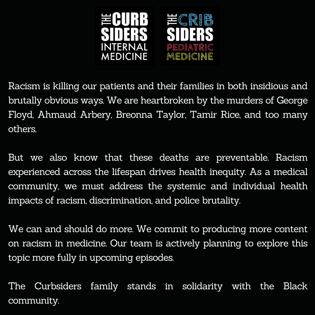 Racism is a public health crisis. Our full statement attached #BlackLivesMatter