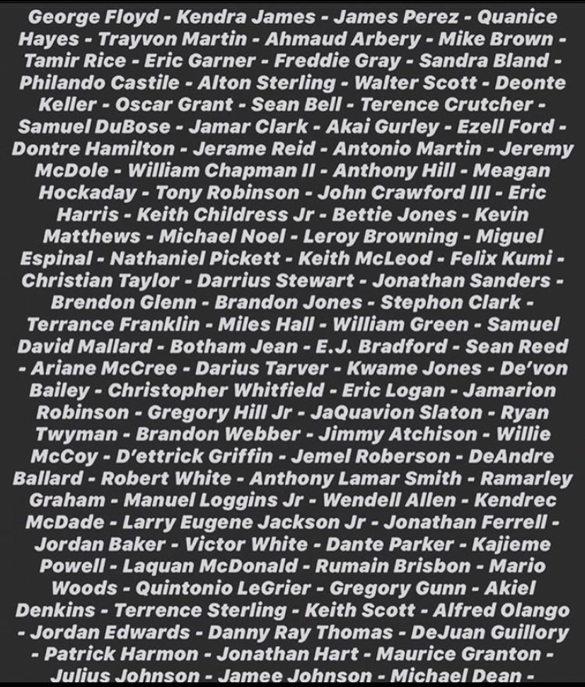 REMEMBER THEIR NAMES SAY THEIR NAMES #BlackLivesMattter