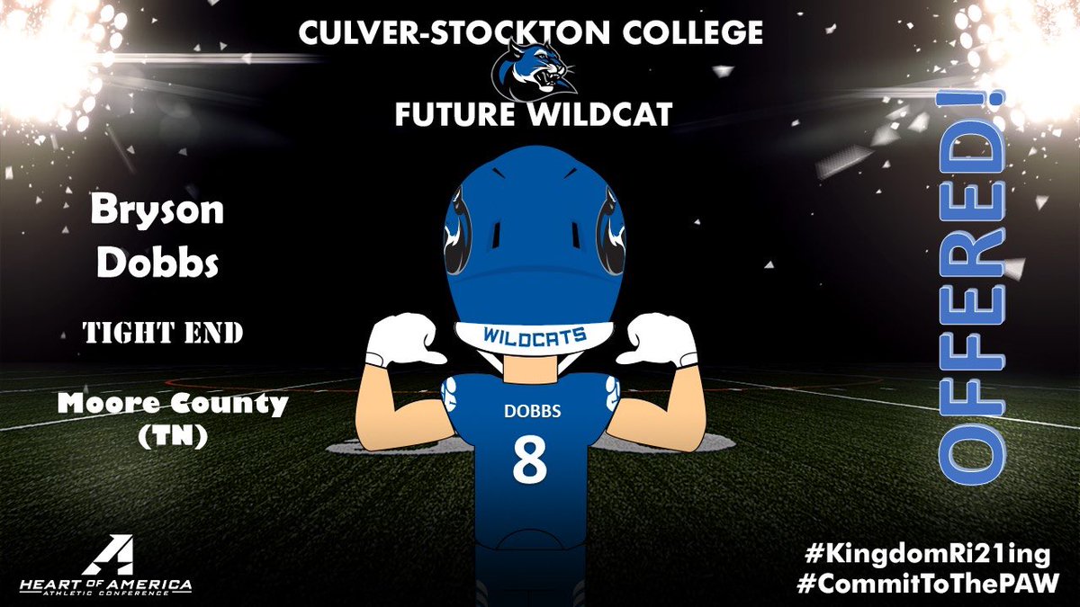 Blessed to receive my 2nd offical offer from Culver-Stockton College! #AGTG  @OHSPatsFootball @CoachCutshaw @OaklandRecruits @CSCwildcatsFB @Examine_Stew #kingdomRi21ng #CommitToThePAW