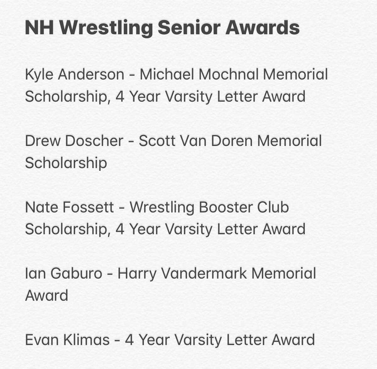 NorthHuntHSWres's tweet photo. Huge congratulations to all of the North Hunterdon Senior Athletes who received awards at this evenings Athletic Award Presentation. Best of luck in your future endeavors. @MorrisCountyHSW @NHHS_Lions https://t.co/irieGFzNWq
