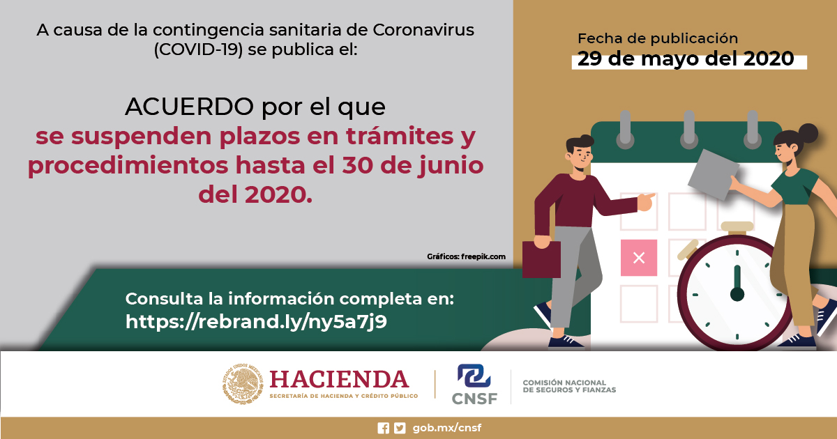 CNSF_gob_mx's tweet photo. 🚨IMPORTANTE🚨
A causa de la contingencia sanitaria de #COVIDー19 #CNSFInforma:
• Se suspenden plazos en trámites y procedimientos (Oficio👉https://t.co/n3CLmgOuWv)
• Oficialía de partes permanece cerrada (Oficio👉https://t.co/MQ2l06d6yR)
Vigencia al 30 de junio 2020 https://t.co/L756Ds8RM0