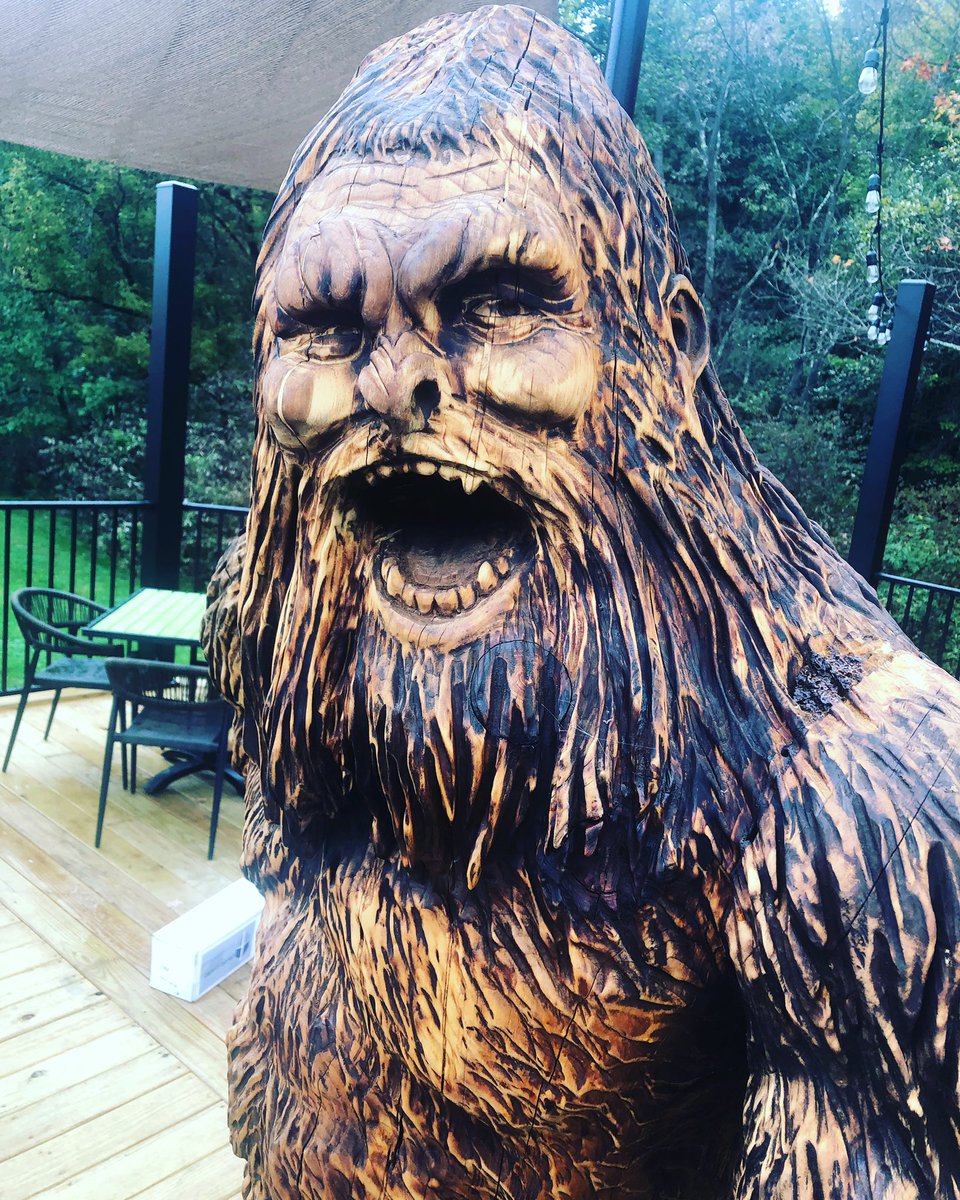 This guy is so excited that on Friday he can have company on the patio!! 🔆 #patiodining #foodie #mercerpa #bigfoot #sasquatch #foodiesofinstagram #uniquedining #uniquediningexperience #outdoors #dinnerout #dinneroutside #yummy