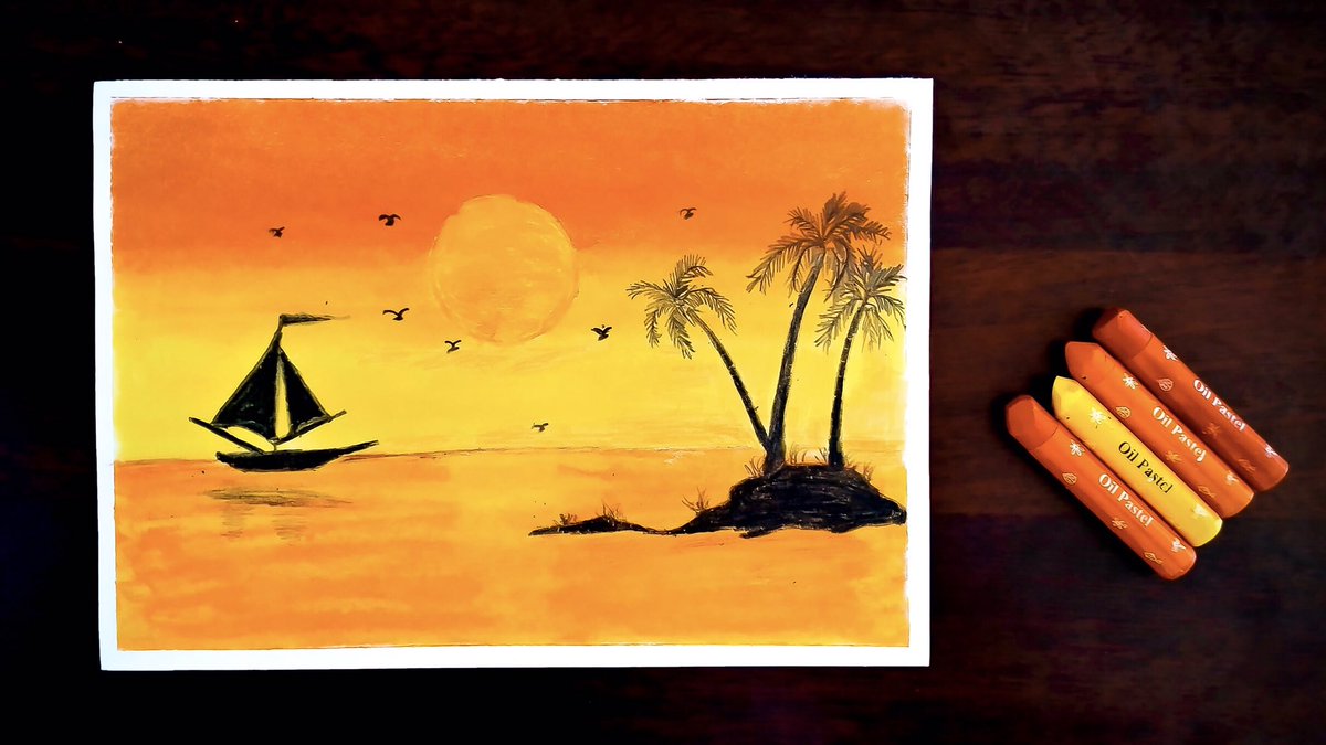 How to draw scenery of sunrise with pastel colour/sujola sufola Banglades -  YouTube | Drawing scenery, Beautiful scenery drawing, Landscape drawings