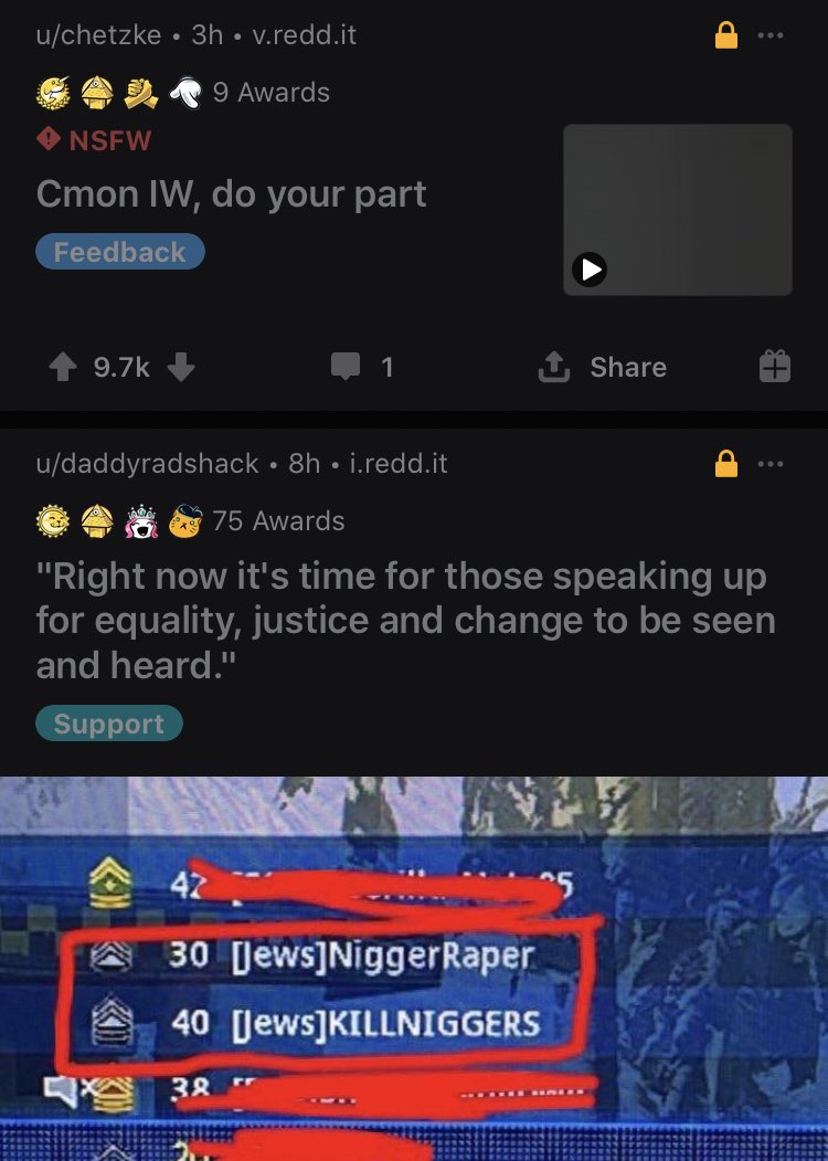 Modernwarzone Sur Twitter Warning Racist Language The 2 Top Upvoted Posts On T Co Pzufnt29nq Are Concerning Callofduty S Delay On Season4 And Their Stand Against Racism But Showing Hypocrisy Activision Infinityward There
