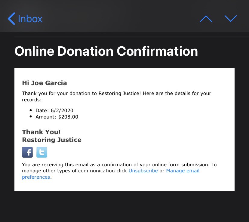 Today as a chapter we were able to donate to bail funds for protestors in Houston &amp; Dallas. We encourage you all to match our donation or donate what you can to local bail funds or other organizations.
