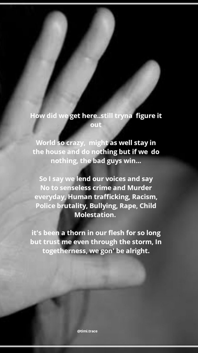 TimiDiamond's tweet image. #SayNoToRapist #SayNoToRacism #BlackLivesMatter #SayNoToPoliceBrutality #SayNoToInjustice  Let's live in ❤
