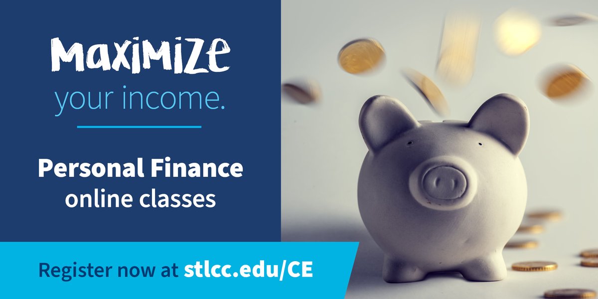 STLCCce's tweet image. Understand the financial vehicles of Wall Street.
Protect yourself from identity theft.
Plan investment strategies.
-
Personal Finance online classes starting soon!
Register now: bit.ly/2U0qXq2

#personalfinance #WallStreet #investment #money