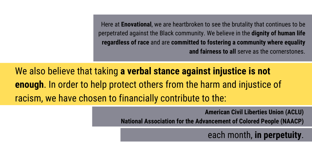 As a diverse community of people from all backgrounds, we stand with each and every person in this fight. We believe that the true strength of any society is in the justice, unity, and equality that is afforded to all within it. <a href="/ACLU/">ACLU</a> <a href="/NAACP/">NAACP</a>