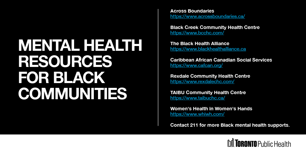 TOPublicHealth's tweet image. Anti-Black racism has negative health impacts on the health of Black Torontonians. We need to work together to raise awareness &amp;amp; end discrimination. Learn more &amp;amp; get support: bit.ly/2yRB2hJ