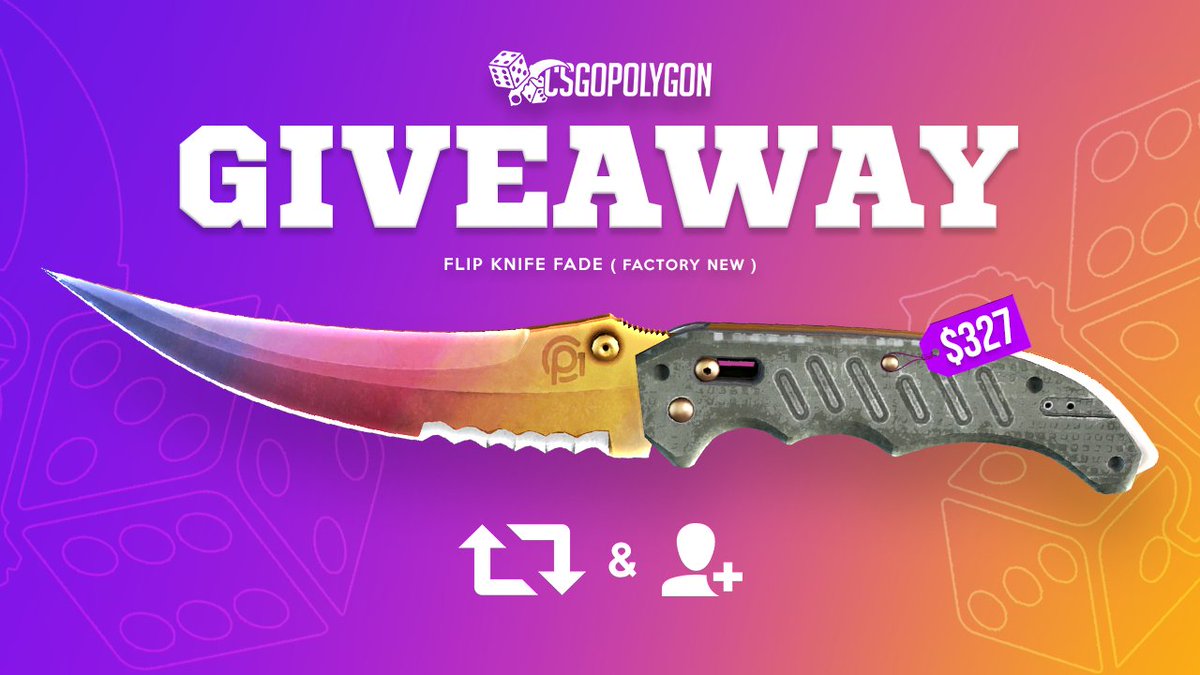 PLGBET's tweet image. CS:GO Knife Giveaway!🏆

★ Flip Knife | Fade (Factory New)🌈

To enter:
✅Follow us.
✅Retweet.
✅Visit CSGOPolygon.com☑️ &amp;amp; check out the BIG update.

Winner will be rolled in 3 days!⏰ Good Luck!👍
