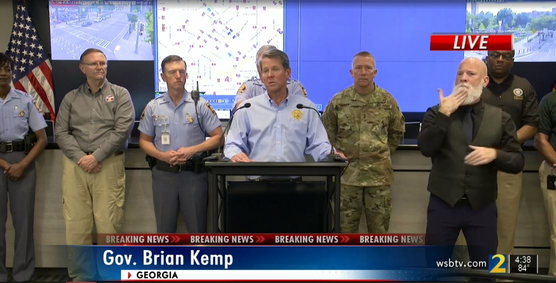wsbtv's tweet photo. Gov. Kemp on peaceful protests: "We want people to protest and let their voices be heard. I would just encourage them to reach out to us and the City of Atlanta on what it is they want to do, when they want to do it. We're glad to work with those folks." https://t.co/NkzSHaBWfM https://t.co/2QHSP0tioC