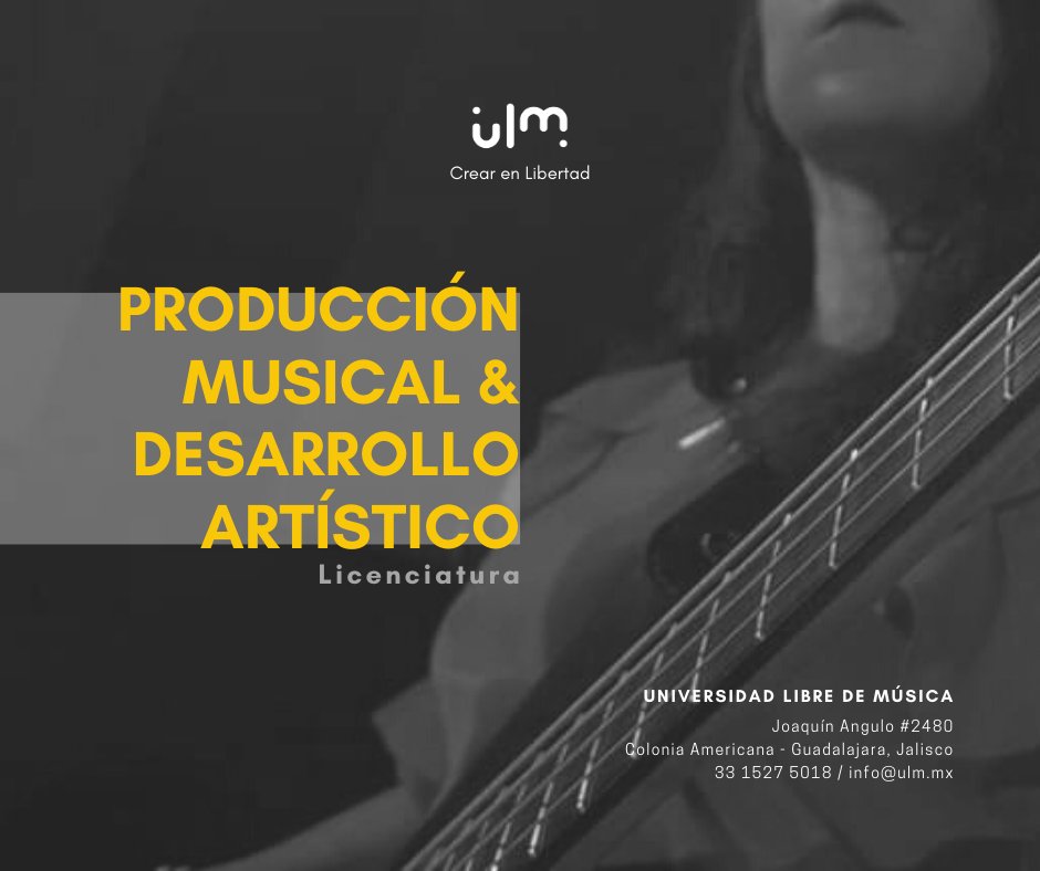 🎉 ¡Estamos por empezar! 🥳
Decídete a cumplir tus sueños e inscríbete a nuestra Licenciatura en Producción Musical y Desarrollo Artístico este próximo ciclo 2020-B ✨

Consulta toda la información ⬇

📲 Envíanos un mensaje 33 1527 5018
📩 Mándanos un correo info@ulm.mx