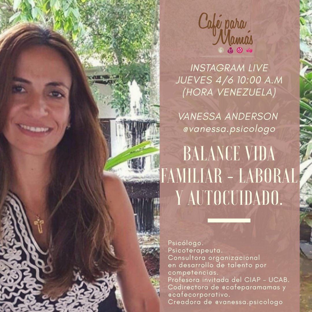Sabemos que la situación actual presenta grandes retos para el #BalanceVidaFamiliarLaboral y por esta razón, queremos invitarlos a nuestro próximo #INSTAGRAMLIVE desde <a href="/CafeparaMamas/">Café para Mamás®</a> junto a <a href="/vanessaander/">Vanessa Anderson G.</a> ☕ 👇