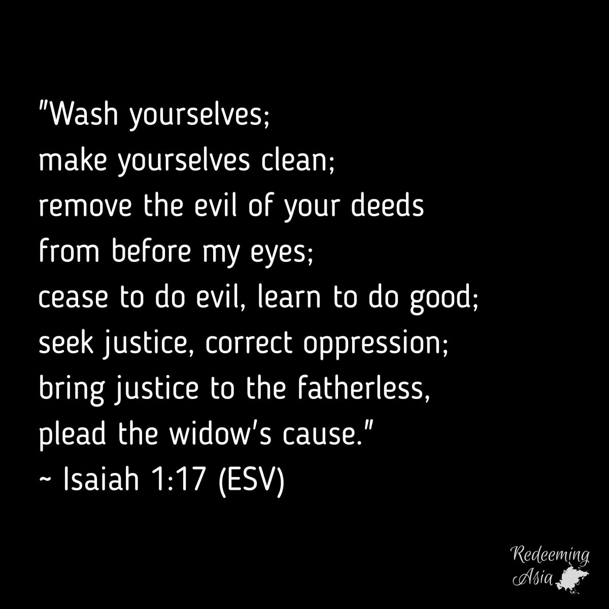 RedeemingAsia's tweet image. God calls each of us to not worship Him in vain by offering empty praises devoid of action, but to worship Him in truth: "To do righteousness and justice is more acceptable to the Lord than sacrifice. " - Proverbs 21:3 (ESV) #justice #silentnomore #lovelikejesus #gospel