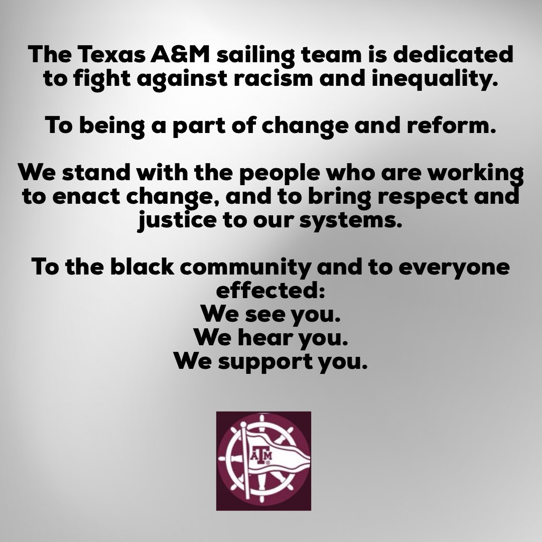 TAMUSailing's tweet photo. ✊🏻✊🏼✊🏽✊🏾✊🏿 https://t.co/UBya5vEEFG