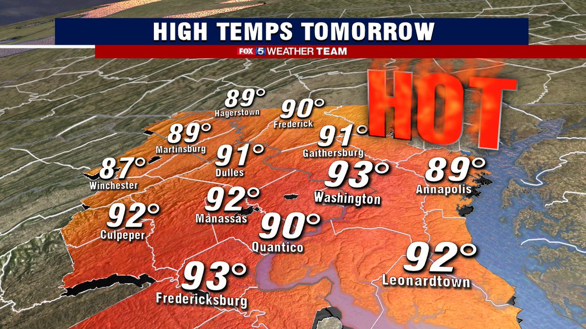 Changing seasons by tomorrow! We are forecasting our 1st 90 degree + day of 2020 for #DC.