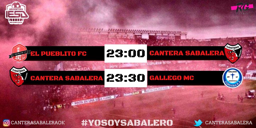 CanteraSabalera's tweet photo. 🎮 La noche más esperada, hoy debuta la Cantera  Sabalera! Las inferiores del club @ColoneSports buscara arrancar con el pie derecho en @IESAArgentina 

⚽️ El Pueblito FC - Cantera Sabalera
⚽️ Cantera Sabalera - Gallego MC 

#VamosLosPibes #VamosColon 🔴⚫️ https://t.co/SDpbtAjOad