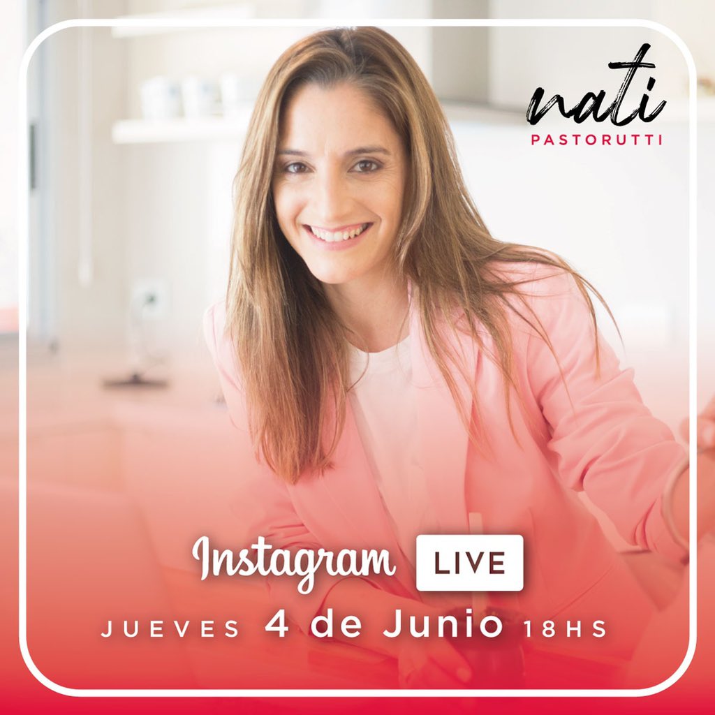 ➡️El próximo Jueves 04/06 a las 18hs, #LaNatiEnCasa 📱Los espero en mi cuenta de #Instagram en un #Live ⬅️

#YoMeQuedoEnCasa 
#QuedateEnCasa