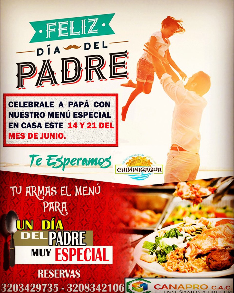 Celebra a papá con nuestro menú especial en casa este 14 y 21 de junio