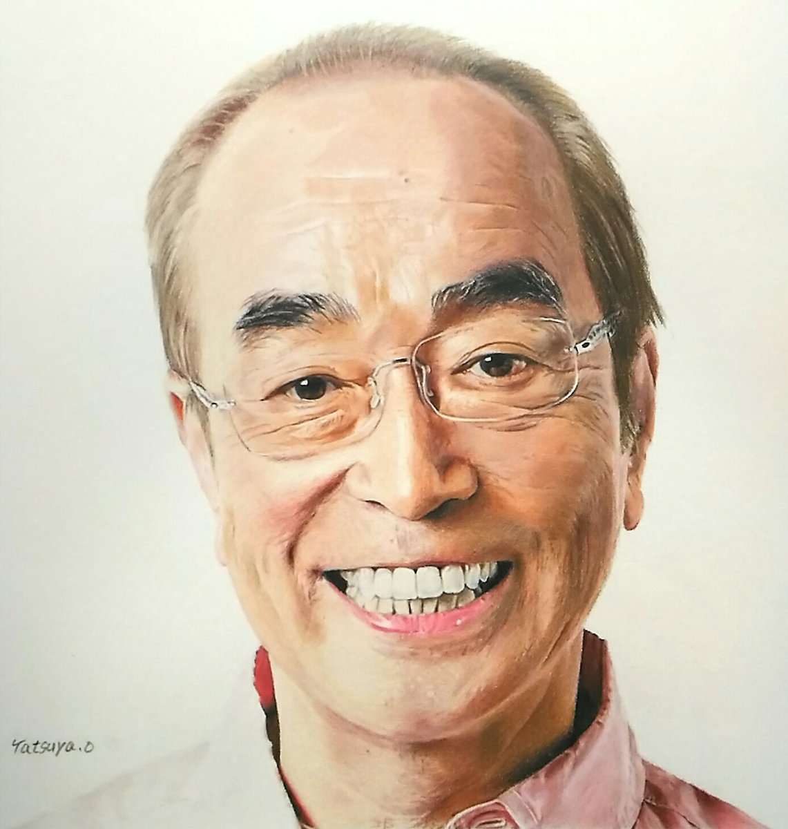 Tatsuya O 志村けん 色鉛筆画