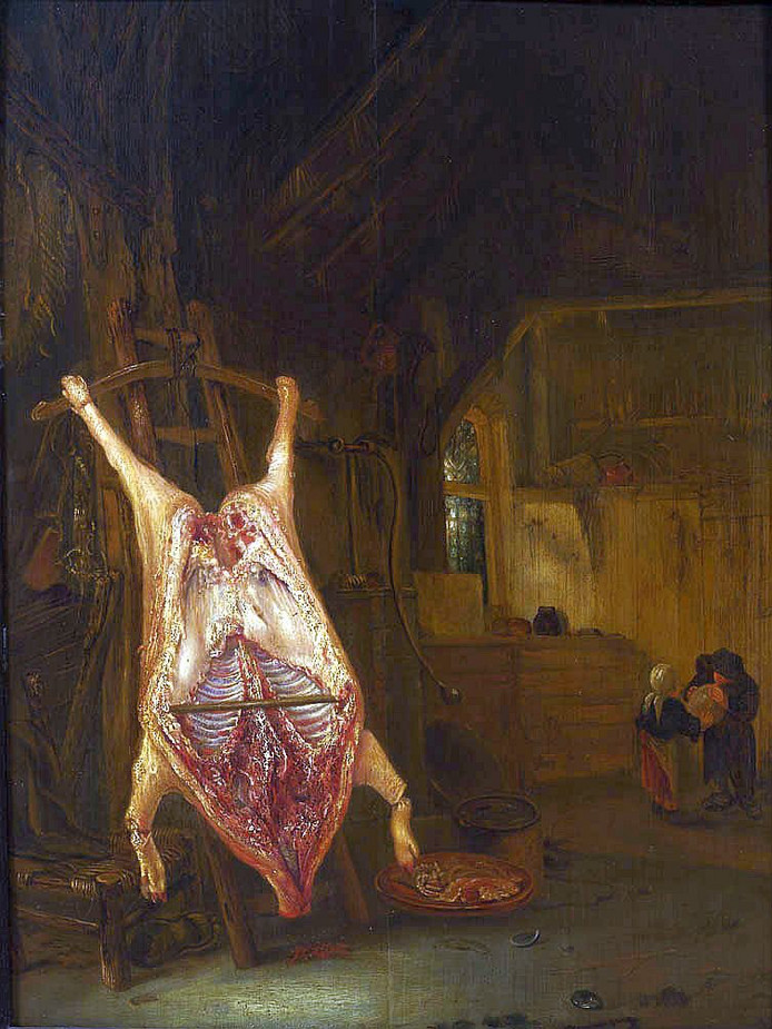 2/2 Tragic end of poetic pigs. Also immortalized by Isaac van Ostade.