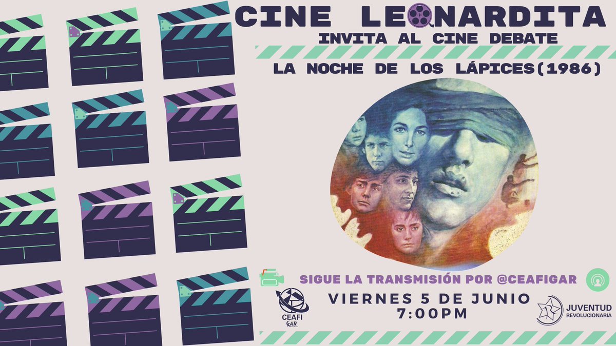 CEAFIGAR's tweet photo. #JuventudEnResistencia | Te invitamos este próximo viernes 5 de Junio a las 7pm a formar parte del cine debate de la película “La noche de los lápices” (1986).

Sigue la transmisión en nuestras redes sociales; https://t.co/tcnOyS35Cz

Link del filme : https://t.co/izVEgTpJGW https://t.co/Sco33XXCZH