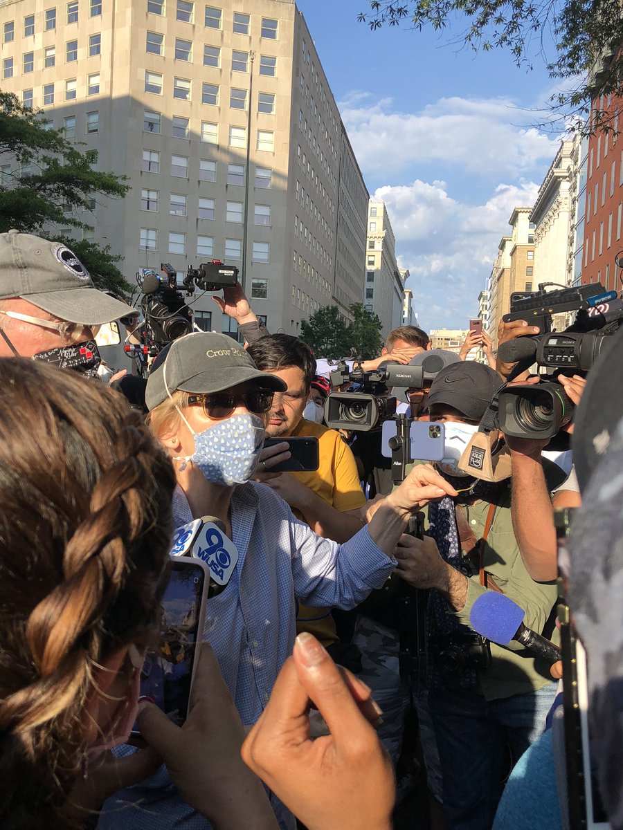 RSwirling's tweet photo. .@SenWarren came down to the White House to join the #blacklivesmatter #dcprotest. And most excitingly, she brought Bailey! cc @darth https://t.co/macISMXk9d