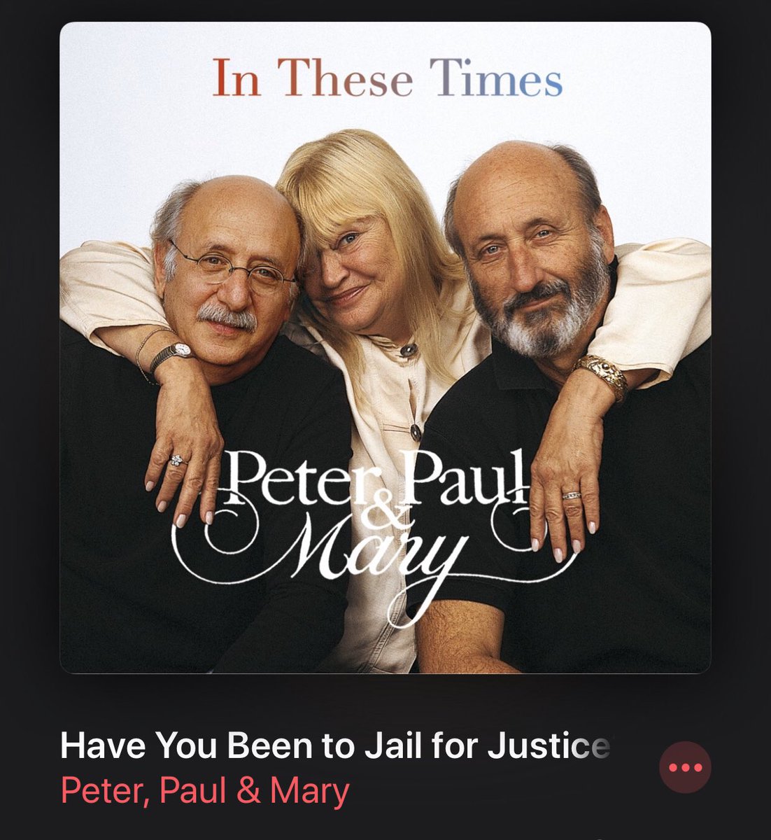 GreatSpacious's tweet image. “Have You Been To Jail For Justice?” by Peter, Paul, and Mary. If you’ve never heard it, listen to it. If you have heard it, listen to it again. #mood