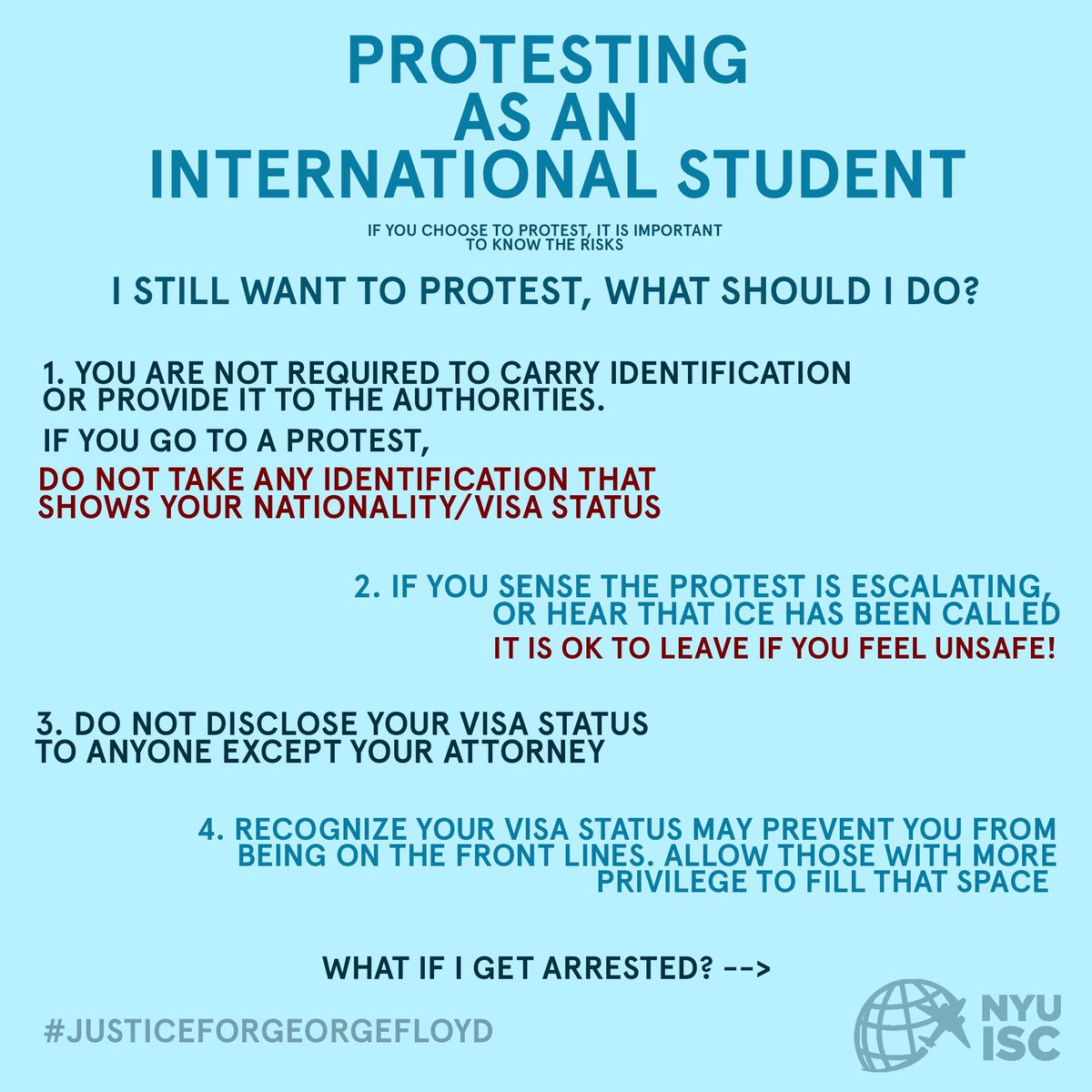 IAABsays's tweet photo. If you’re a F1/J1 visa holder, read this helpful guide about your rights while protesting from @tanyavora_ https://t.co/DWzNQYrtpu