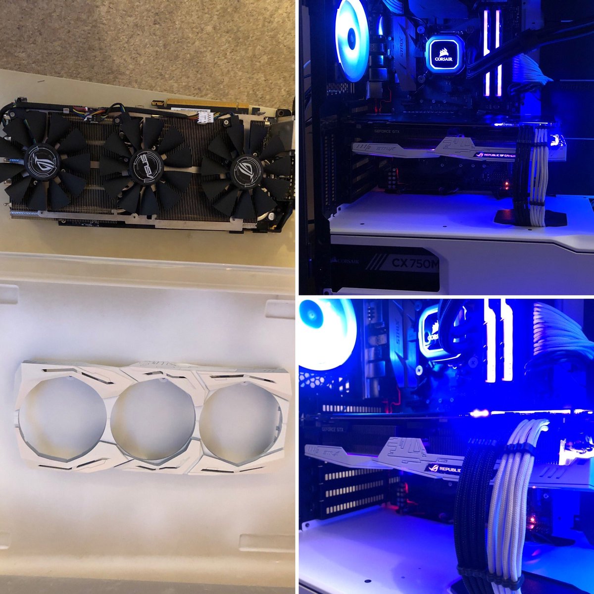 Walkers_Life's tweet photo. @bitwitkyle @paulhardware 7700k 4.3ghz
Strix z270-f gaming
Strix 1080ti with painted shroud
Corsair vengeance rgb 32gb 3200mhz 
Corsair 360mm radiator aio
Phanteks p600s with silent panals removed
250gb Samsung SSD
3tb seahate barracuda HDD
.
Great videos from you both made me want to start building https://t.co/K2Ccbz7KSF