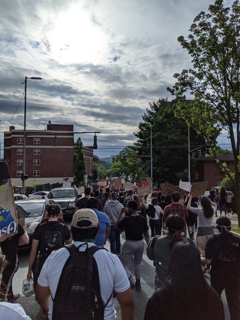 Soulful_Ginger_'s tweet photo. Mid Hudson bridge shut down. Marched through the city of Poughkeepsie. Some confusion about where we were headed but all peaceful from what I've seen. #poughkeepsieprotest #Poughkeepsie #blackouttuesday #blm https://t.co/L9ddZHk5aG