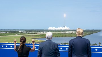 (15) Two images I'll remember from this week. Karen Pence feeling so excited about our return to independent space travel that she had to raise her fists in cheering it. And a free, Christian, American man reclaiming the 200-year church of Presidents for us. God bless America.