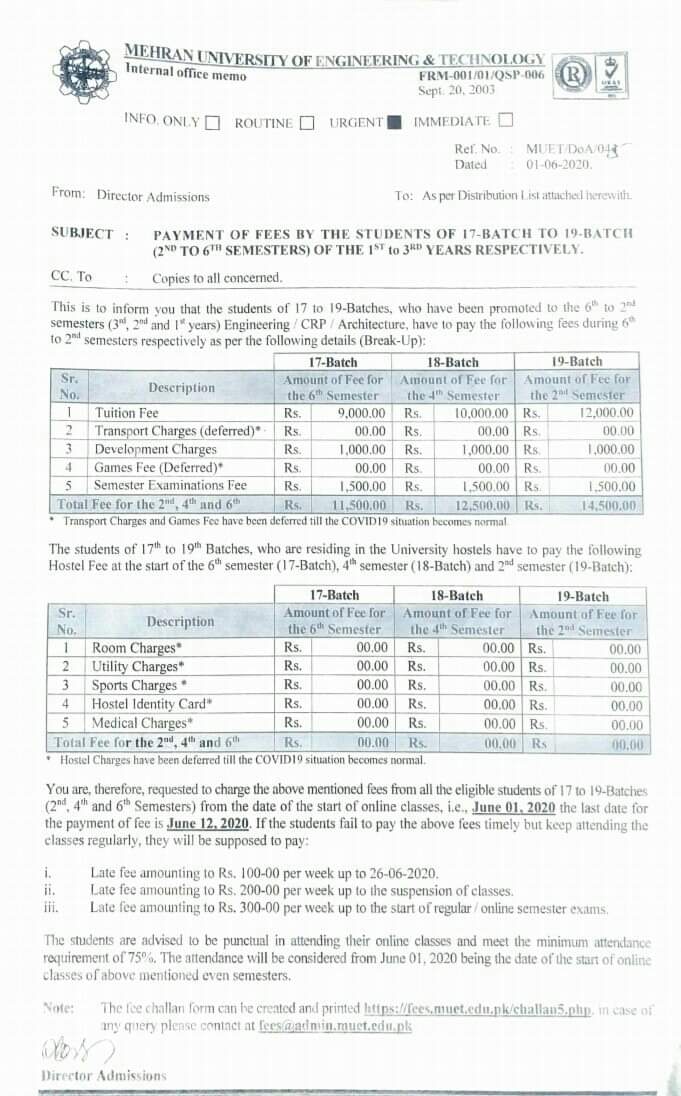 iwb_productions's tweet photo. #NoSemesterFees
What the hell is this to uniz of Sindh. Before of this notification they even didn't think once a time about the students and their parents 
#SupportMehranian
@ImranIsmailPTI
#Protest_InfrontOfHEC https://t.co/TXy2ylQPlP